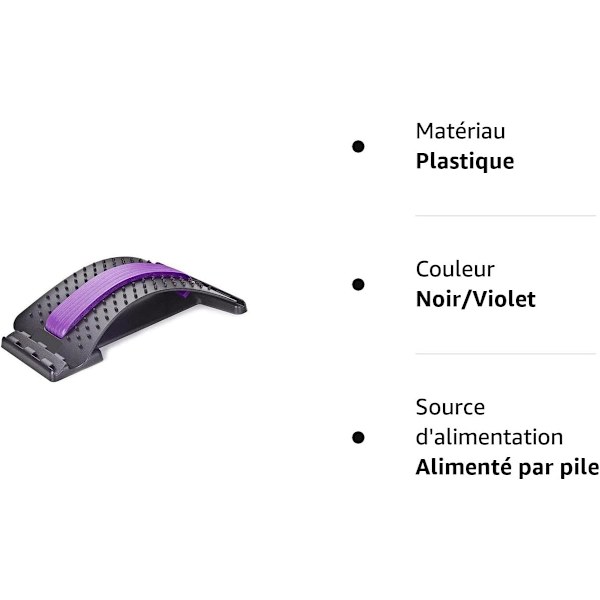 Ryggmassageapparat, magisk stretchutrustning för fitness, stretchstöd, midjerelaxationskompanjon (lila) purple