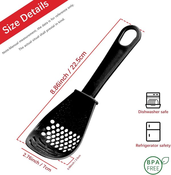 6-in-1 lämmönkestävä siivilä-raastin-keittolevy (musta) 2 kpl black