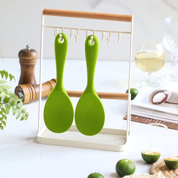 Set med 2 värmebeständiga köksredskap i non-stick-material, rissked, för ris, potatismos (grön)