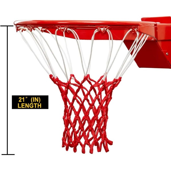 2 Professionella Tunga Basketnät Ersättning - Passar Standard Inomhus eller Utomhus 12 Loopar Fälgar12 Loopar color 3
