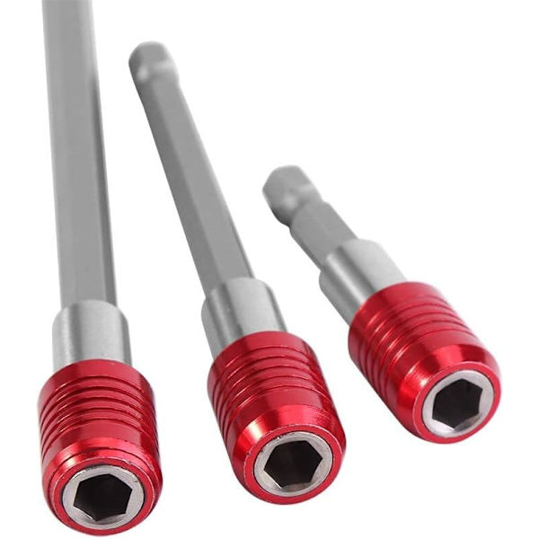 1/4\" Hex Shank Magnetisk Borrhållare Förlängning för Elektriska Borrmaskiner (Röd) 3 st Red