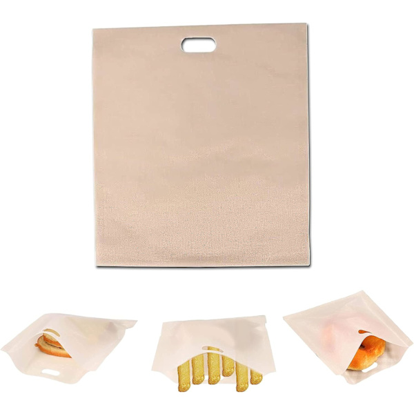 5 st återanvändbara toastpåsar, non-stick snacks-påsar för grillade ostsmörgåsar och pizza, 6,7x7,5 tum 17*19cm