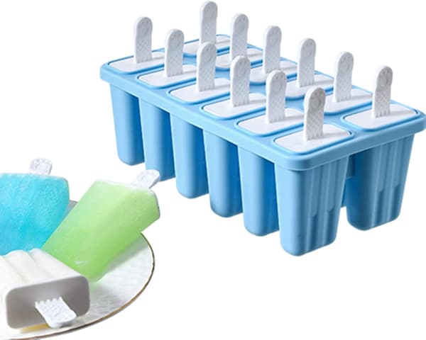 Silikone ispindeform BPA Genanvendelig Nem frigivelse af ispinde (blå) 12 huller blue