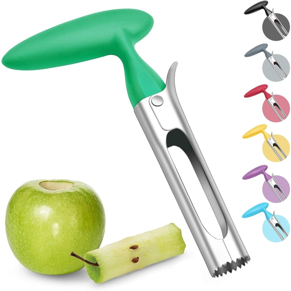 Äppelurtagare Handtag Kärnurtagare Serrated Rostfritt Stålblad Plast Handtag - grön green