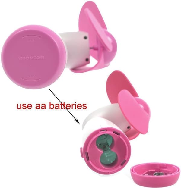 Mini håndholdt ventilator, bærbar køleventilator, elektrisk ventilator med bløde skumblade til udendørs brug (pink)