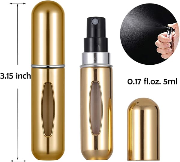 Bærbar Mini Påfyllbar Parfyme Atomizer Flaske Atomizer Reisestørrelse Sprayflasker Tilbehør 5 sett à 5 ml