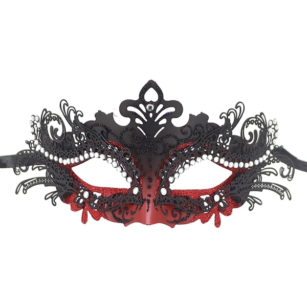 Par Maskerad Mask Metall Järn Fjäril Bal Mask (röd) 2 Stycken red