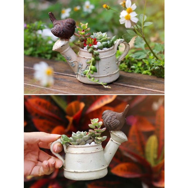 Fågeltillbehör Succulent Mini Resin Planter Växtbehållare (A) 1 st