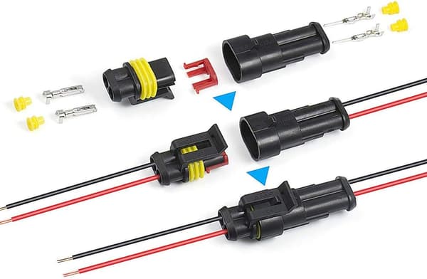 Vandtæt stik med ledning, 6 rum 1,8 watt, til motorcykler, biler, scootere, lastbiler, både