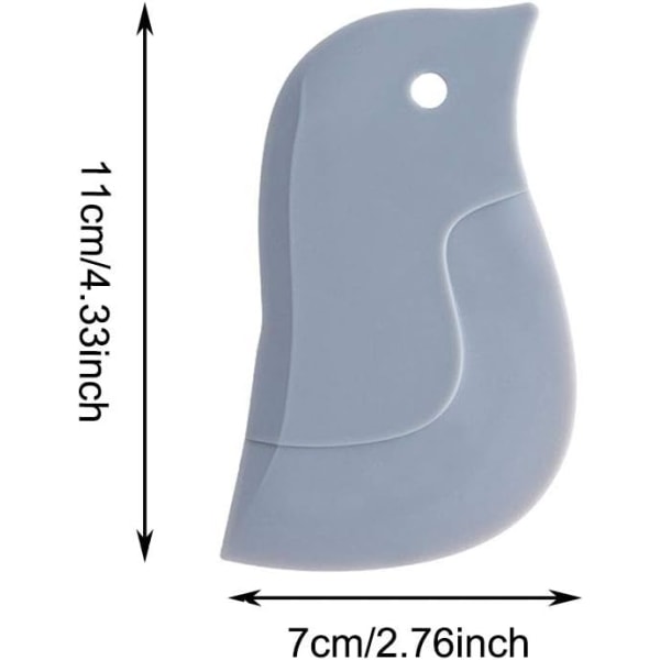 2st Penguin Shape Bakverktyg Mjukt rengöringsbladsskrapa11x7 cm