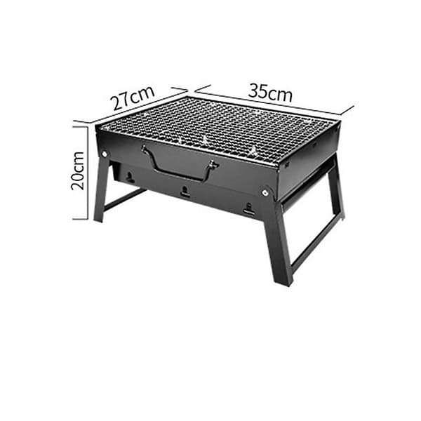 Utomhus bärbar rostfritt stål hopfällbart grillbord (svart)