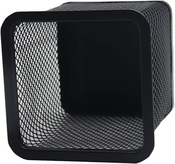 Firkantet net penneholder metal penneholder til skrivebord kontor penneholder sort 4 stk.
