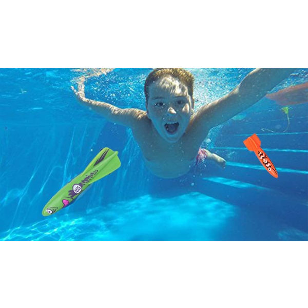 Dykande poolleksak undervattenssimning kastande dykande torpedraket, 4-pack color 2
