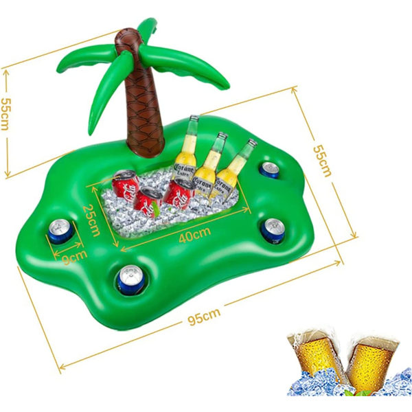 Drink Holder Pool Uppblåsbar Pool Bar Uppblåsbar Pool Drink Holder Flytande（kokospalm） Color 2