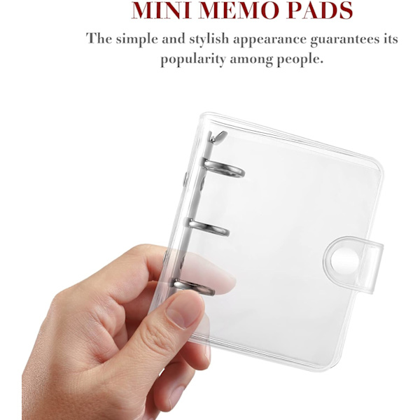 Mini 3-ring pärm med innerficka i PVC för reseplanerare