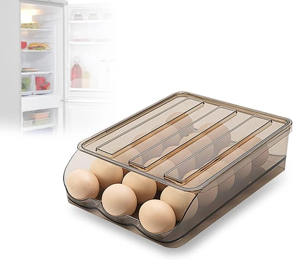 Eggoppbevaringsstativ Eggoppbevaringsboks Selvrullende Eggekartong Rommer 18 Egg