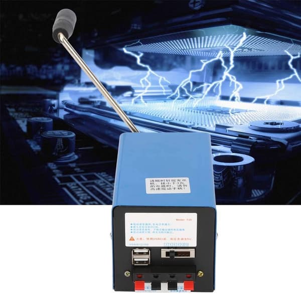 Håndsving USB-generator Bærbar håndsvinggenerator til nødsituationer, overlevelseseksperimenter, strømforsyning, camping, feltarbejde