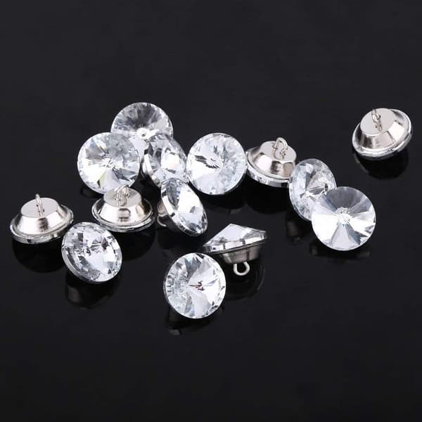 50 stk. krystalpolstrings-knapper, 20 mm rhinstens-krystalknapper