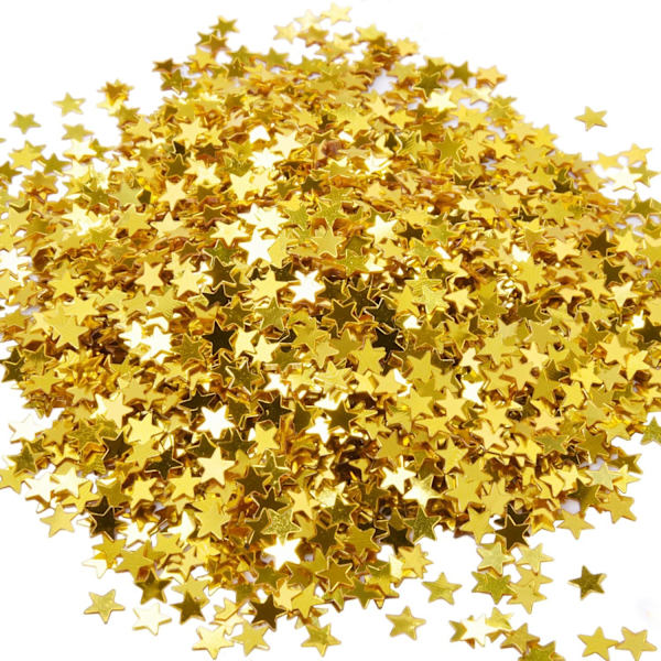 6mm Guld Pentagram Konfetter Bröllop Födelsedagsfest Jul Dekoration Tillbehör Femstjärniga Paljetter (30g)
