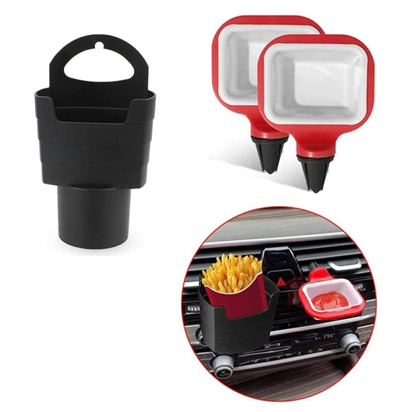 Bilsåshållare, ketchuphållare och pommes friteshållare, avtagbar bilsåshållare Bpa-fri, passar alla typer och storlekar av ventiler