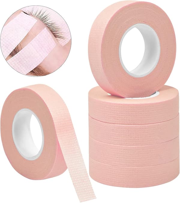 6 ruller øjenvippetape papir øjenvippeforlængertape PE-tape og åndbart non-woven stof
