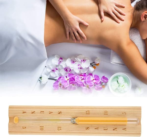 Timeglas til 15-minutters sauna, Timeglas med timeglastimer til saunasesion, 30 cm