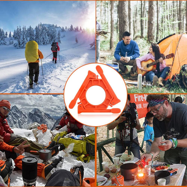 Hopfällbart behållarstativ Orange Spis Tripod Utomhus Spis Platt Gastankhållare för Utomhus Picknick Matlagning