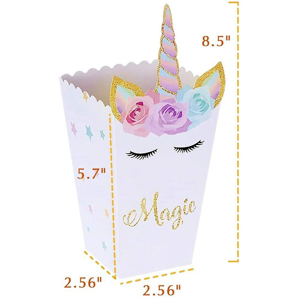 24 st Enhörning Popcornpåsar Godisbox Godisaskar 24pcs