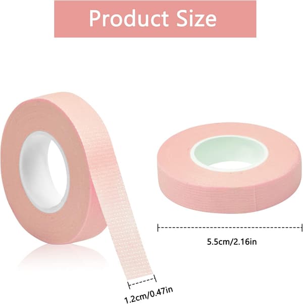 6 ruller øjenvippetape papir øjenvippeforlængertape PE-tape og åndbart non-woven stof