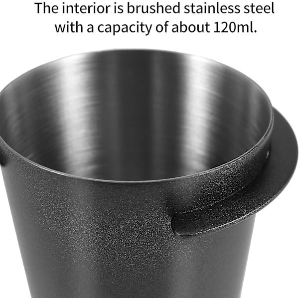 Rostfri doseringsskål, kaffesnuffs, kopp, pulvermatare kaffemaskin (54 mm, svart)