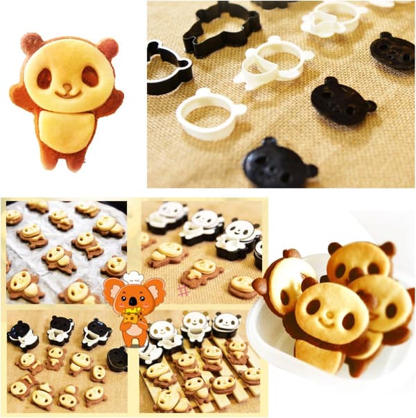 Rød panda risboldform DIY sandwichform småkageform panda kiksform
