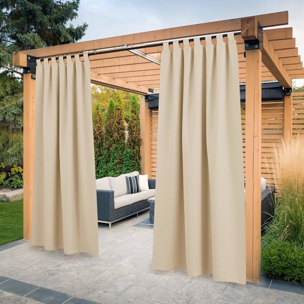 Utomhusgardin, skyddsgardin självhäftande vindskydd för uteplats, veranda, hem, 1,5*2,7m