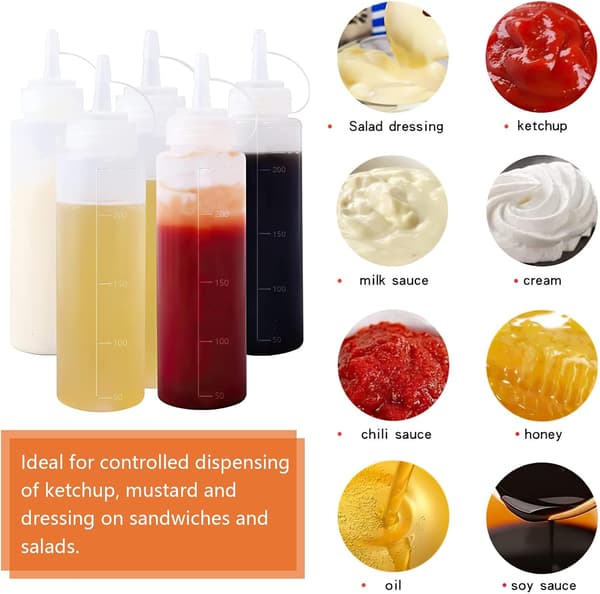 3 stk. 450 ml krydderidispensere til krydderier, mayonnaise, sennep, chilisauce, hvid 450ml