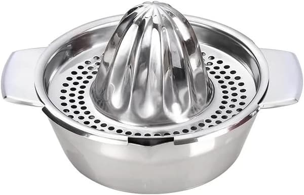 400 ml sitruspresse sitronklemme i rustfritt stål med beholder, manuell juicer for sitroner