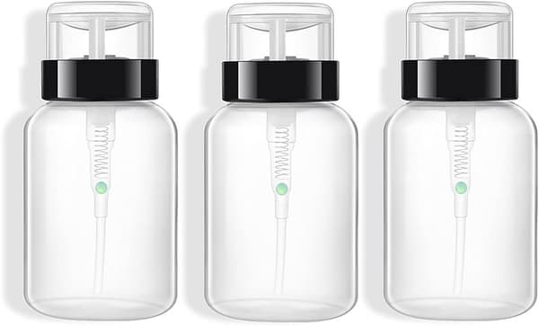 3 stk. 200 ml Push Down Låsbar Pumpedispenserflaske til neglelak og makeupfjerner