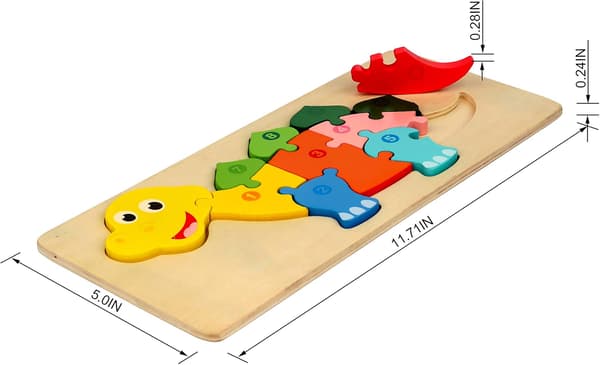 Träpussel för småbarn 2-4 år Montessori pedagogiska leksaker (4-pack djur)