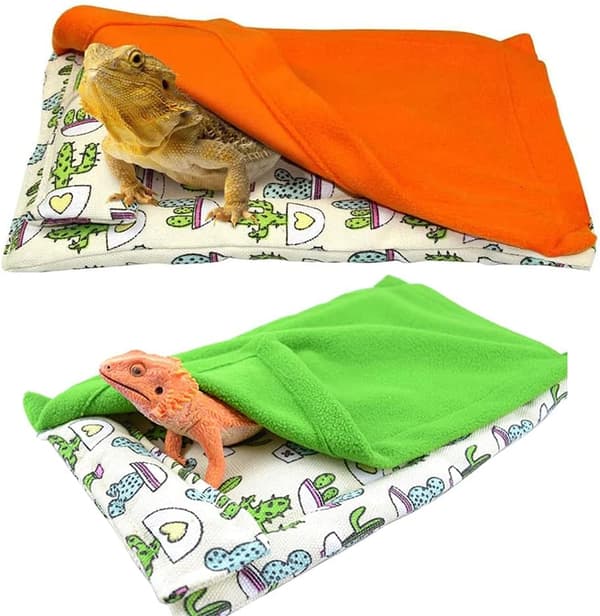 Sovesæt til krybdyr, blød sovepose til små dyr, skægagame-tæppe (beige orange) Orange