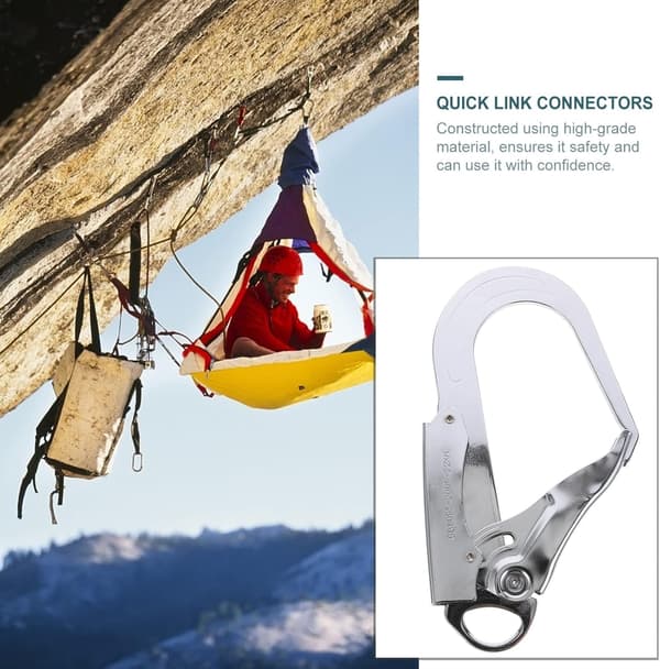 Dubbel lås Armeringsjärn Snap Hook Säkerhetsfallskydd Lanyard Hook Multifunktionella Karabiner