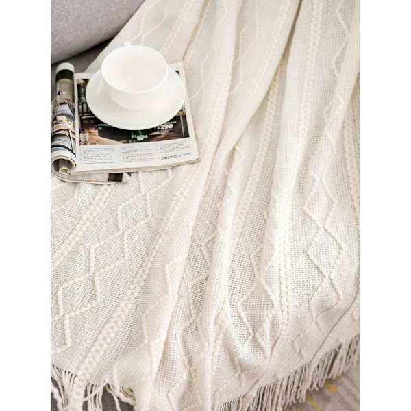 Mjuk stickad filt, vändbar filt, mjuk filt, beige 127*180cm - stil 2 color 3