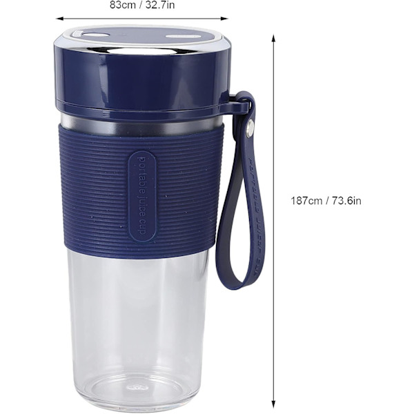 Elektrisk mixer, 300 ml bärbar mixer, personlig minimiixer (stjärnblå) Blue