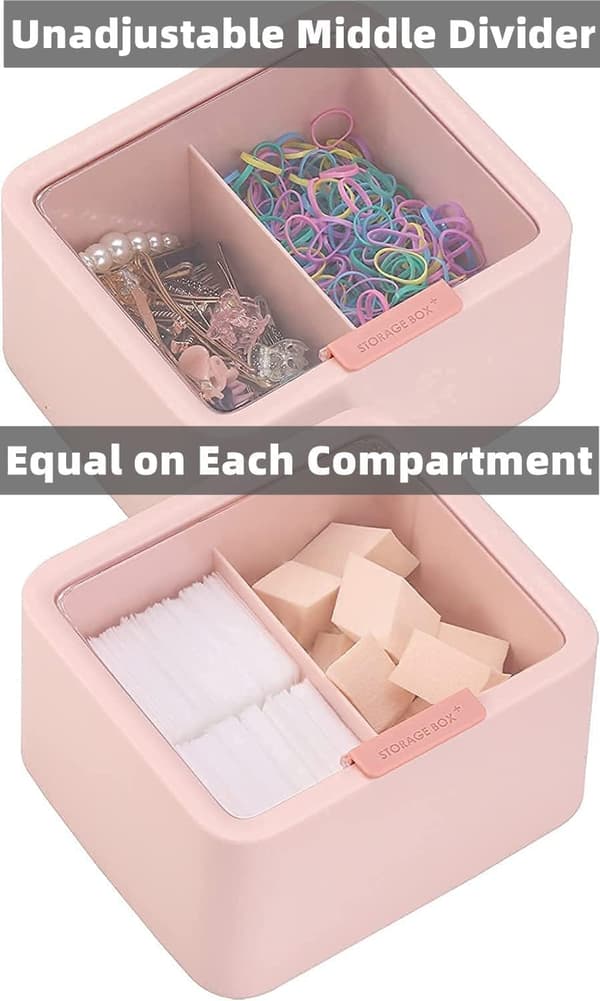 Vatrondel Q-Tips Dotting Ball Dispenser Badeværelsesbeholder med låg til makeupopbevaring (Pink) Pink