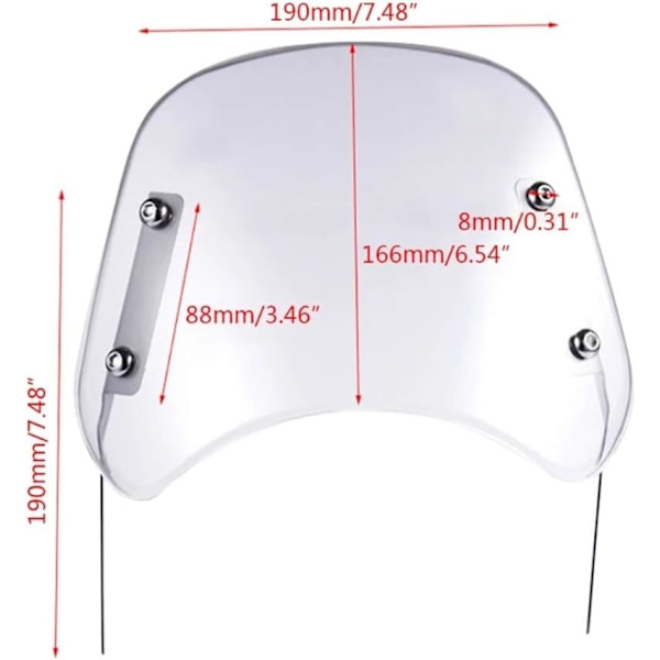 Motorcykel Vindruta Skydd Strålkastarskyddsskydd för 5-7 Tums Rund (transparent) Transparent
