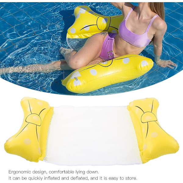 Bärbar uppblåsbar flytande stol PVC uppblåsbar flytande säng (gul) Yellow