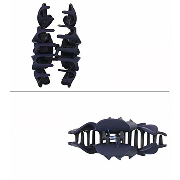 1 st 13 cm / 5 tum plastblad hårklo klämmor tallklämma twist hästsvanshållare (mörkblå)