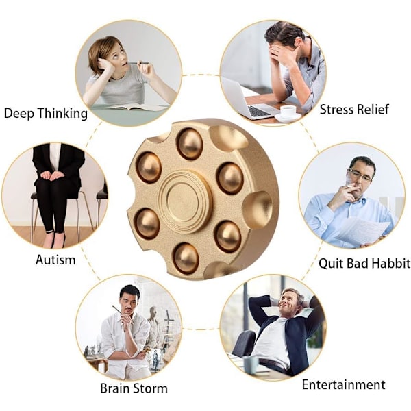 Metall Stress Anti-Ångest Fidget Sidget Stress Relief Leksaker Spiral Kub (Gul)