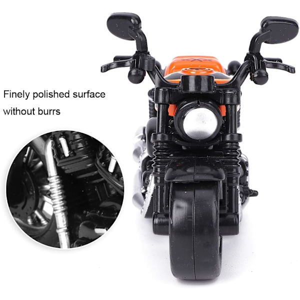Leksaksmotorcykel i legering, hög simulering, modellfordon, leksak för barn, intellektuell leksak, presentset (orange) Orange