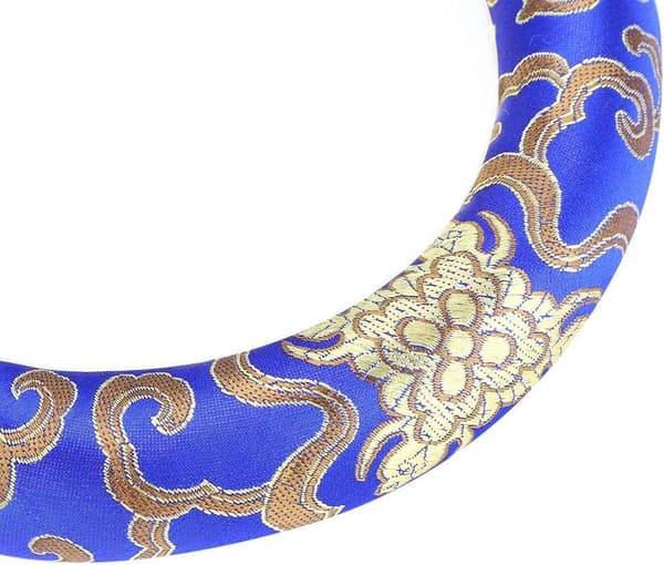 16 cm silkedamask rund pute 7-10\" diameter musikkskål silkevasker (blå) Blue