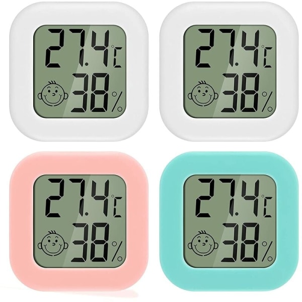 Mini LCD-termometer hygrometer inomhus digital 4 stycken temperatur och hygrometer hög precision komfortindikator bärbar vardagsrum lager