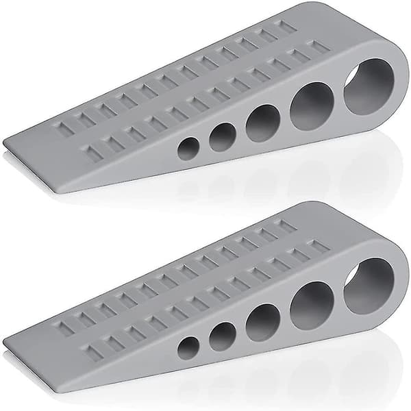 2-pack Triangulära dörrstoppar i gummi, grå dörrstoppar, väggskydd