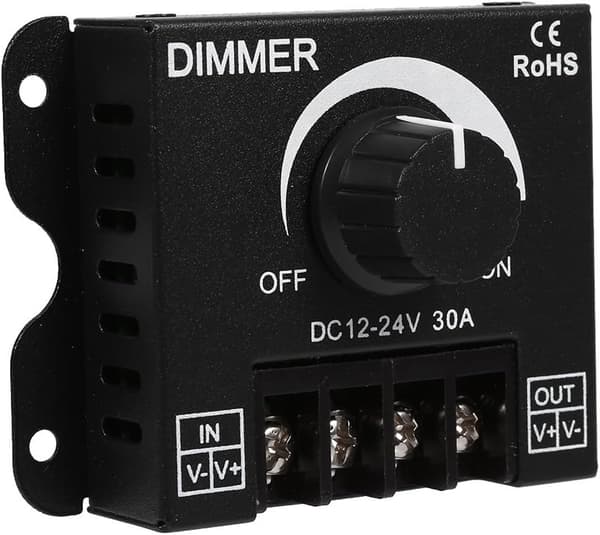Dimningskontroll, 12V-24V 30A LED-omkopplare Manuell drift LED-remsa Monokrom